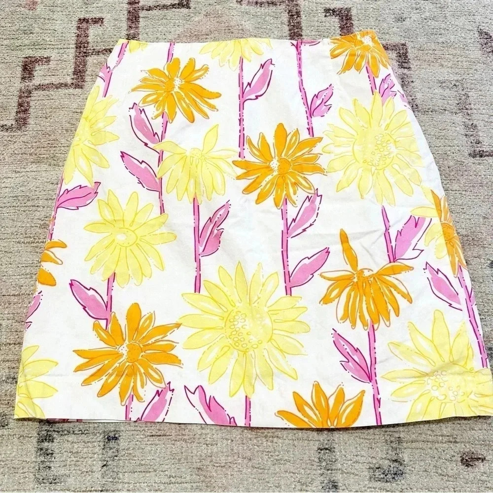 Lilly Pulitzer• Vintage glow in the dark floral midi skirt - Picture 3 of 7